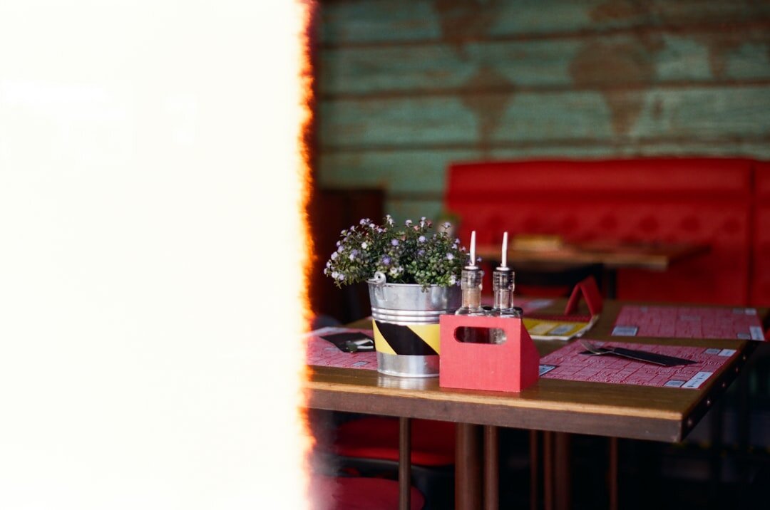 Set dinner table with candlelight inside a traditional Zagreb restaurant